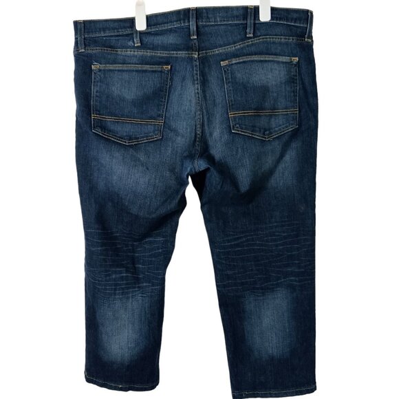 Foundry Flex Denim Jeans Mens 45x25 Altered Dark Wash Casual Big Size - Picture 3 of 8